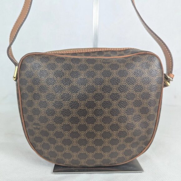 CELINE Paris Dream Logo Pochette Macadam Leather Brown Small Shoulder Bag - Picture 4 of 16